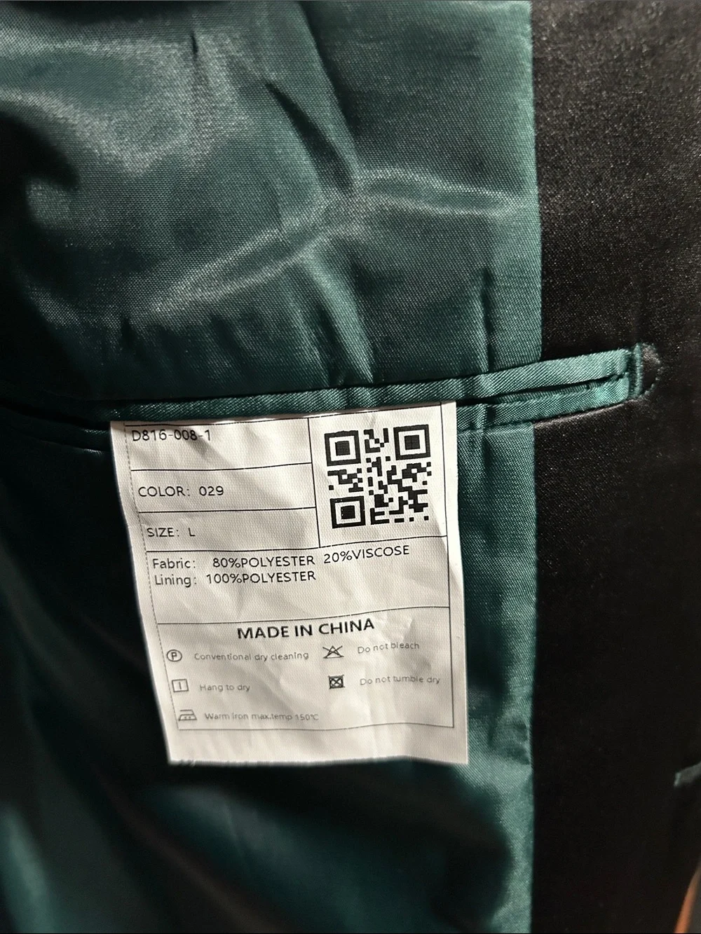 Men's Dark Green Tuxedo Blazer with Black Satin Lapel